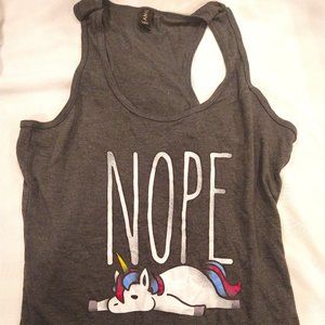 Anvil "Nope" unicorm racerback tank